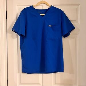 Figs technical scrub top Leon 3 pocket men’s medium Royal Blue PO 1657